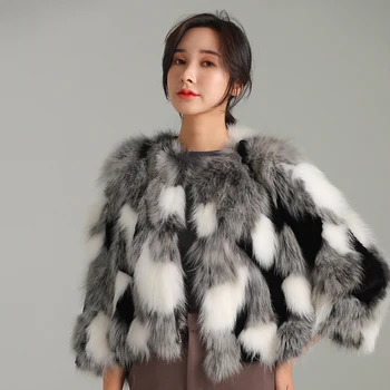 Outono Inverno Real Fox Casaco coreano Curto de Casacos e Jaquetas de Mulheres do Vintage Casaco de Peles Chaqueta Mujer MY1041