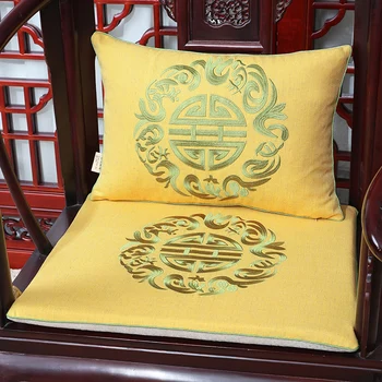 Personalizado Fino Bordado Alegre Chinês Almofada do Assento Étnica Roupa de cama de Algodão Sofá Cadeira de Jantar Almofada da Poltrona antiderrapante Sentado Tapetes
