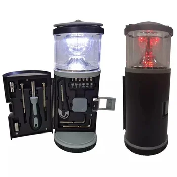 Portátil Tenda de Campismo Luz de Emergência LED Lâmpada de Lanterna com Broca&Fita métrica&Faca&Allen&chave de Fenda