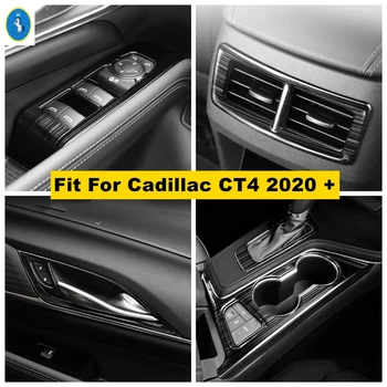 Preto Interior de Montar o Kit Porta Tigela de Vidro Braço de Elevação Botão de Engrenagem da Caixa de Ar Traseira CA Tampa do Painel de Guarnição Para Cadillac CT4 2020 - 2022