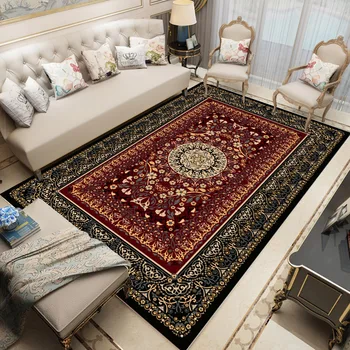 Retro Tapete Vintage persa Carpetsfor Sala de estar, Quarto, Tapetes antiderrapantes mesa de café Tapete Absorvente Boho Marrocos Étnica tapis