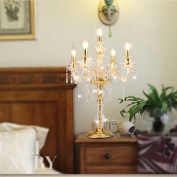 sala de estar lâmpada de tabela de velas de decoração de casamento conduziu a lâmpada da vela tabela interruptor de luz cristal de candeeiros de mesa para o quarto de casamento