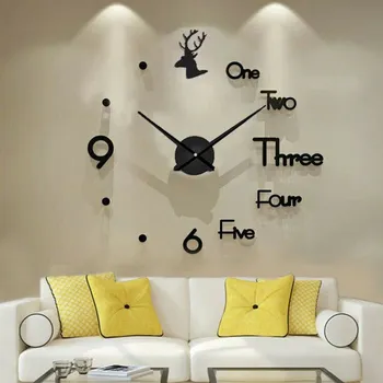 Silêncio Relógio de Parede Minimalistas Mecanismo de Grande Incomum Rodada de Arte Home Design Diy Relógio na Parede de Casa de Design de Watch Relojes Murale
