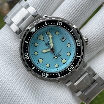 STEELDIVE Diver Mens Relógios de Atum Relógio Automático 300m Impermeável relógio de Pulso Mecânico Luminosa Safira NH35 Mostrador Azul