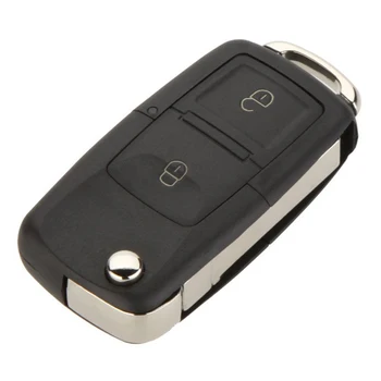 Substituição de 2 Botão de Entrada de Keyless Remota Flip Dobrável Chave do Carro Fob Caso Concha e o Botão de Pad Compatível com a VW, Volkswagen Golf