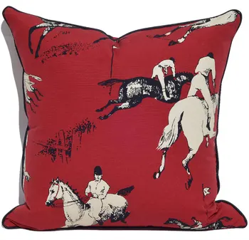 Tendência vintage cavalo vermelho decorativos jogar travesseiro/almofadas caso de 45 a 50,criativas europeias incomum capa de almofada de decoração para casa