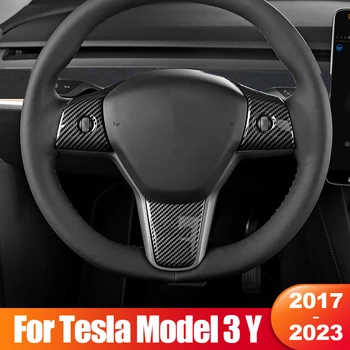 Tesla Modelo 3 Modelo Y 2017- 2020 2021 2022 2023 Model3 Três M3 Carro Volante Guarnição De Cobre Interior Do Quadro De Acessórios