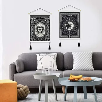 Transfronteiriços de Boêmio tapeçaria do sol e da lua tapeçaria quarto de hóspedes restaurante tapeçaria, decoração de quarto de suspensão de imagem
