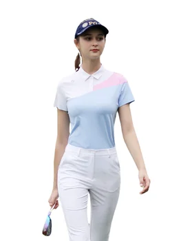Vestuário de golfe de mulheres de verão de manga curta T-shirt 2022, de secagem rápida trecho superior do emagrecimento roupas terno