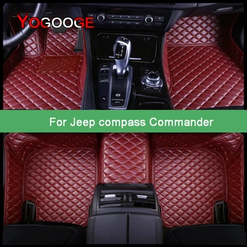 YOGOOGE Carro Tapetes Para Jeep Compass Comandante Pé Coche Acessórios Tapetes