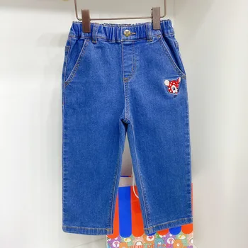 베베 BeBe da marca para o Outono/Inverno Meninos/Meninas de Puro algodão de crianças Meninos/Meninas Casual jeans Larry reta perna de jeans, calças