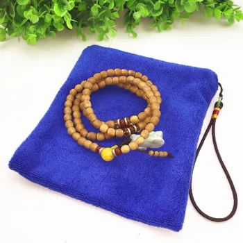 Simples toalha Engrossar sacos com Zíper com Pulso Corda Viajar Pendurado Jóias Bolsa de Armazenamento oração perla o Bracelete de Embalagem de Bolso